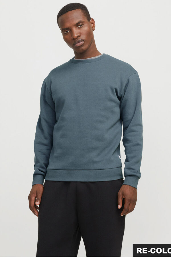 Jack & Jones Sudadera básica cuello redondo gris