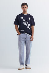 Springfield Jeans de corte reto com lavagem clara azul