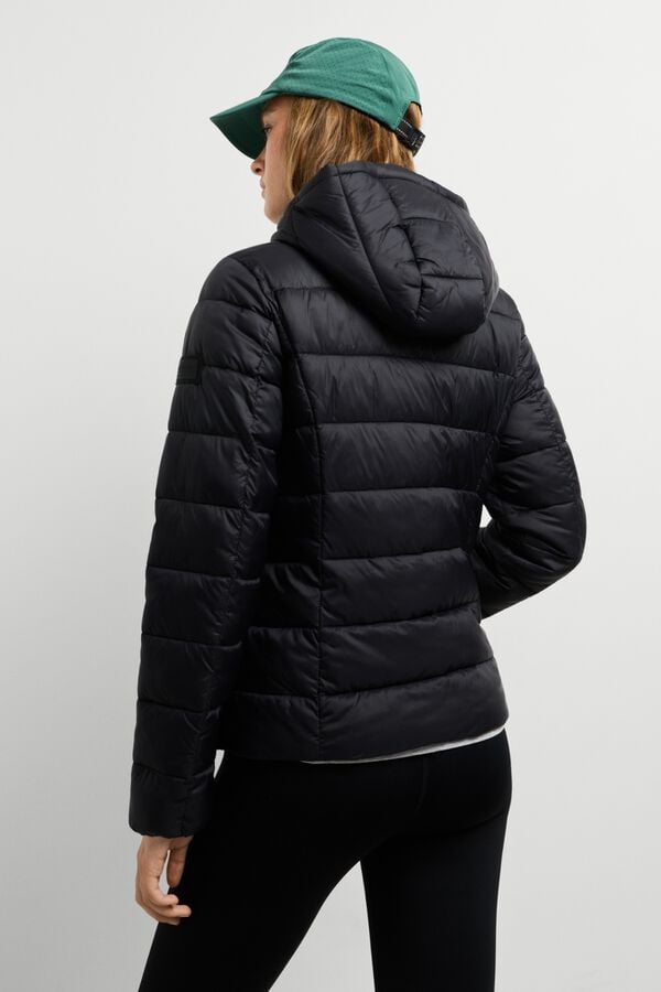 Pepe Jeans Sobretudo acolchoado com capuz e bolsos preto