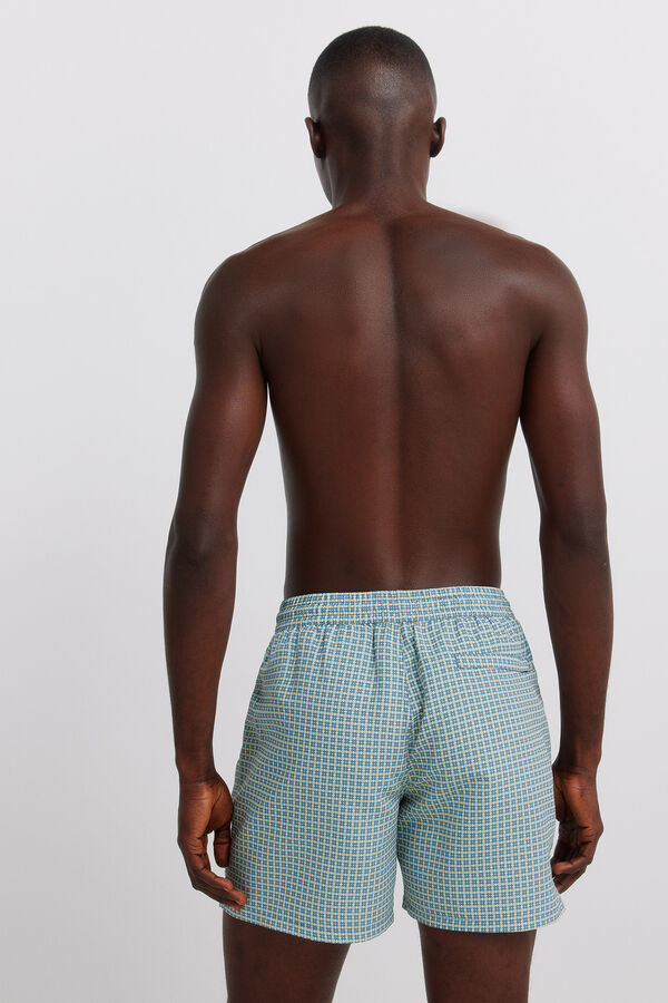 Springfield Fato de banho estampado geom&eacute;trico bolso fecho-&eacute;clair azul