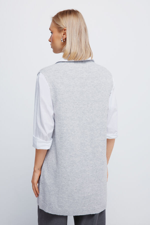 Springfield Colete longo aberto cinzento