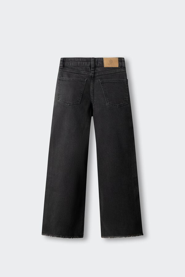 Springfield Kids Cal&ccedil;as wide leg de ganga para menina preto