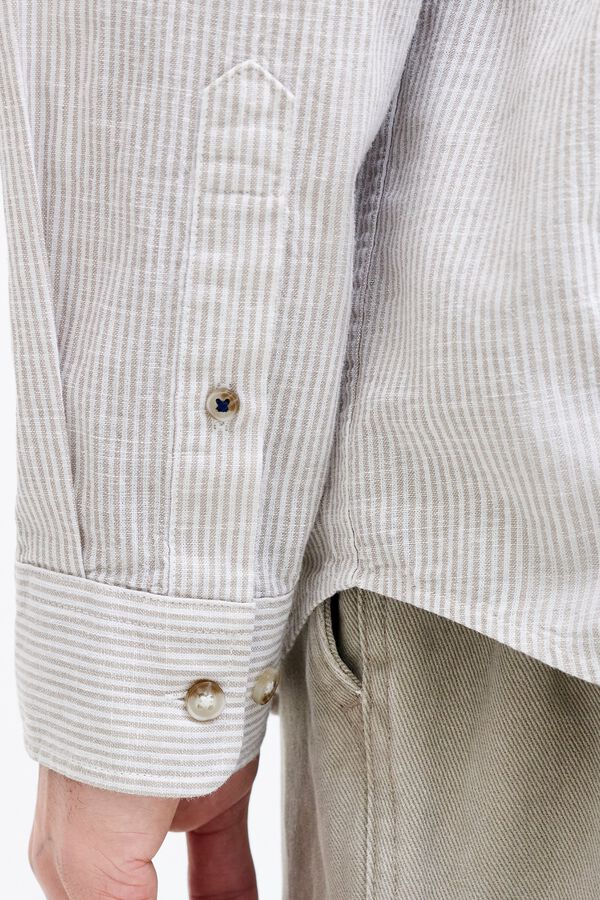 Jack & Jones Camisa regular fit em linho cinzento