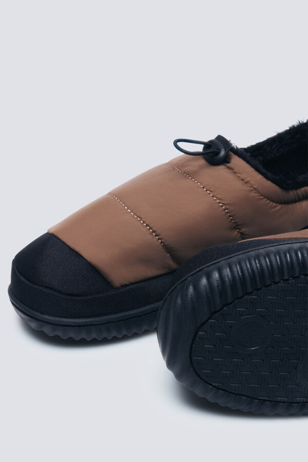 Springfield Chinelos de quarto de nylon acolchoado bege