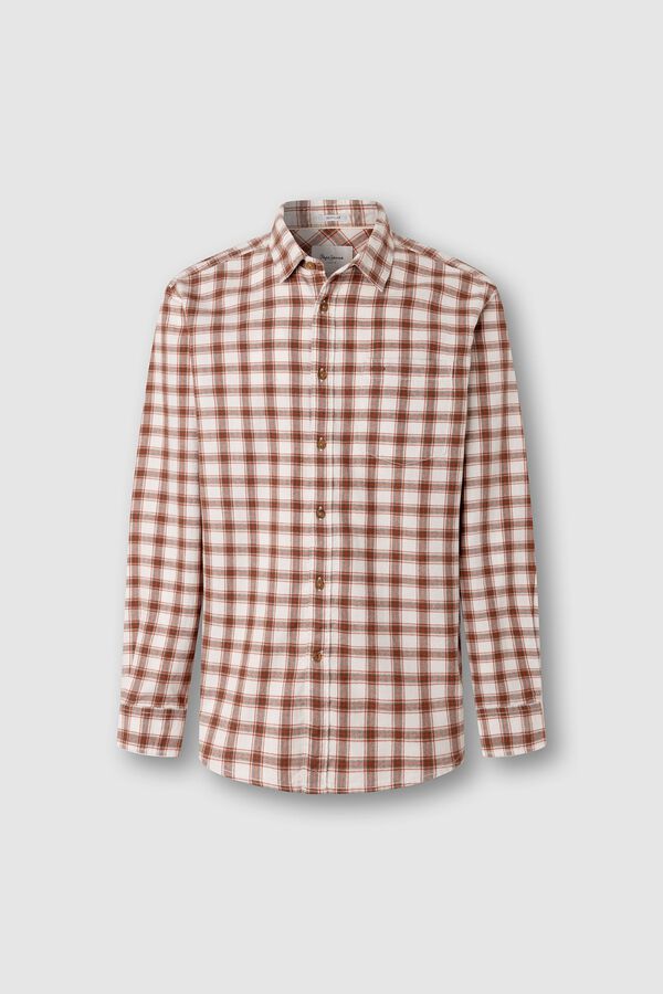 Pepe Jeans Camisa de flanela aos quadrados bege