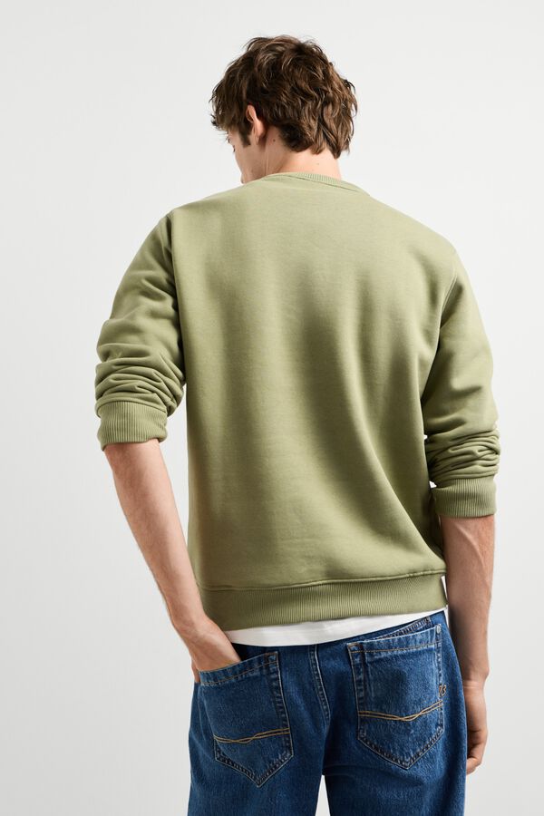 Pepe Jeans Sweatshirt com logo gola redonda verde