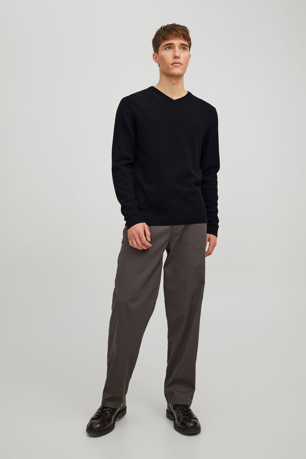 Jack & Jones Camisola de gola em bico preto