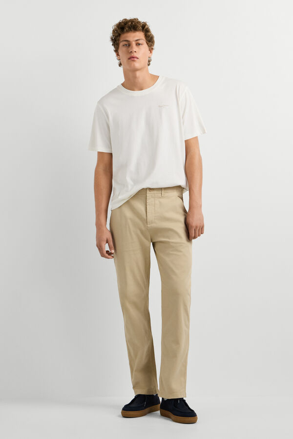 Pepe Jeans Cal&ccedil;a relaxed em algod&atilde;o bege