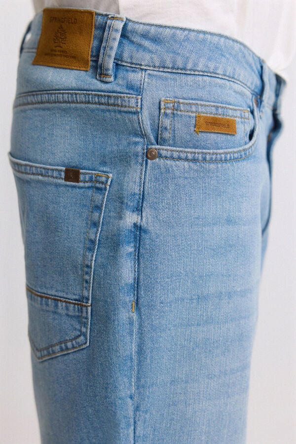 Springfield Bermuda jeans ultraleve slim fit azul