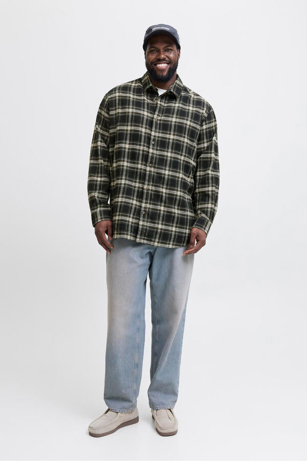 Jack & Jones PLUS Camisa xadrez regular fit PLUS preto