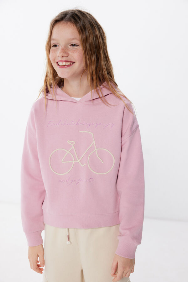 Springfield Girls' bike hooded sweatshirt pink