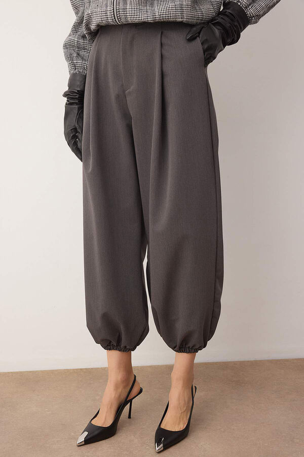 Trendyol Cal&ccedil;as bombacho fluidas cinzento