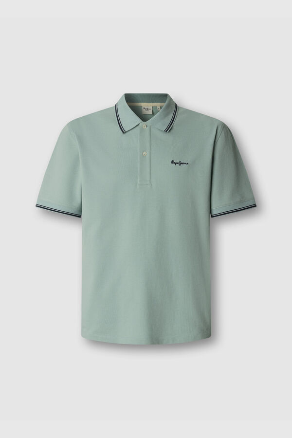 Pepe Jeans Polo piqu&eacute; regular com logo azul