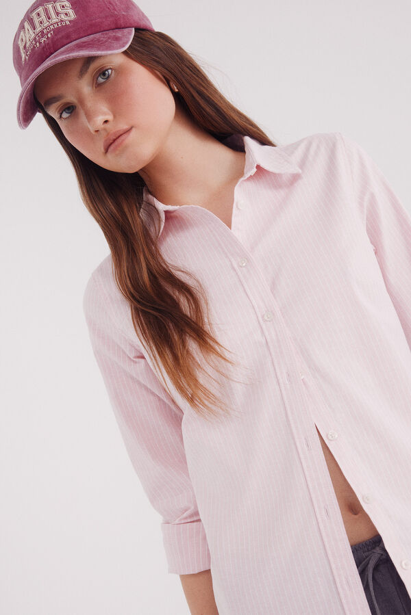 Springfield Camisa de algodão Oxford rosa