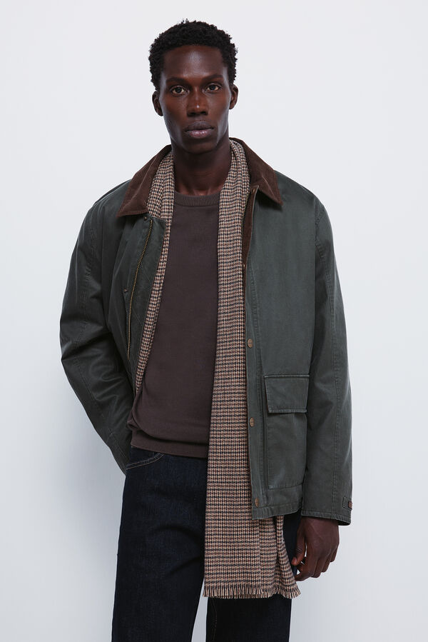 Springfield Parka curta com gola de veludo cotel&ecirc; estampado