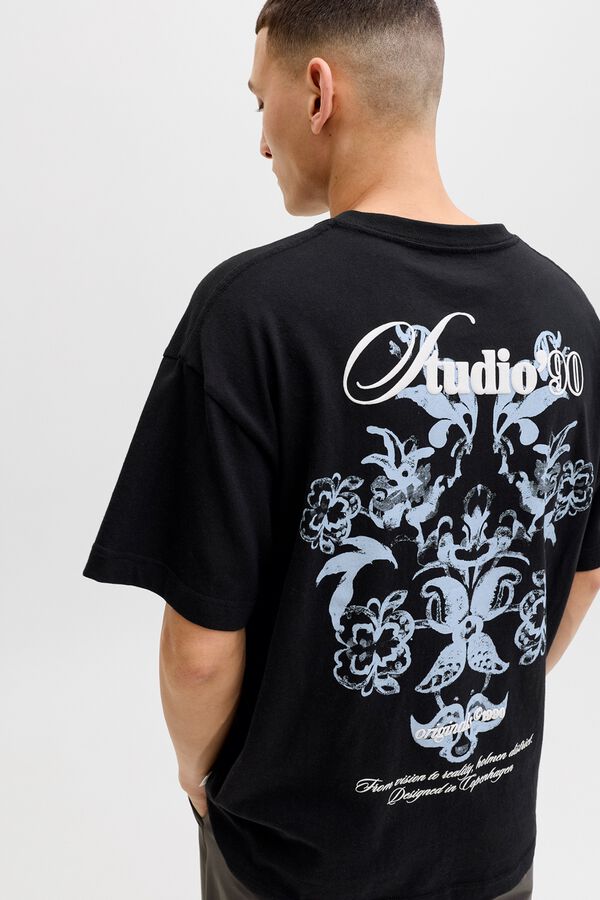 Jack & Jones Camiseta loose algod&oacute;n negro