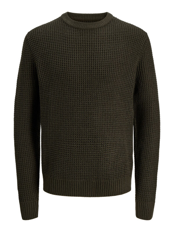 Jack & Jones PLUS Basic plain jersey-knit jumper green