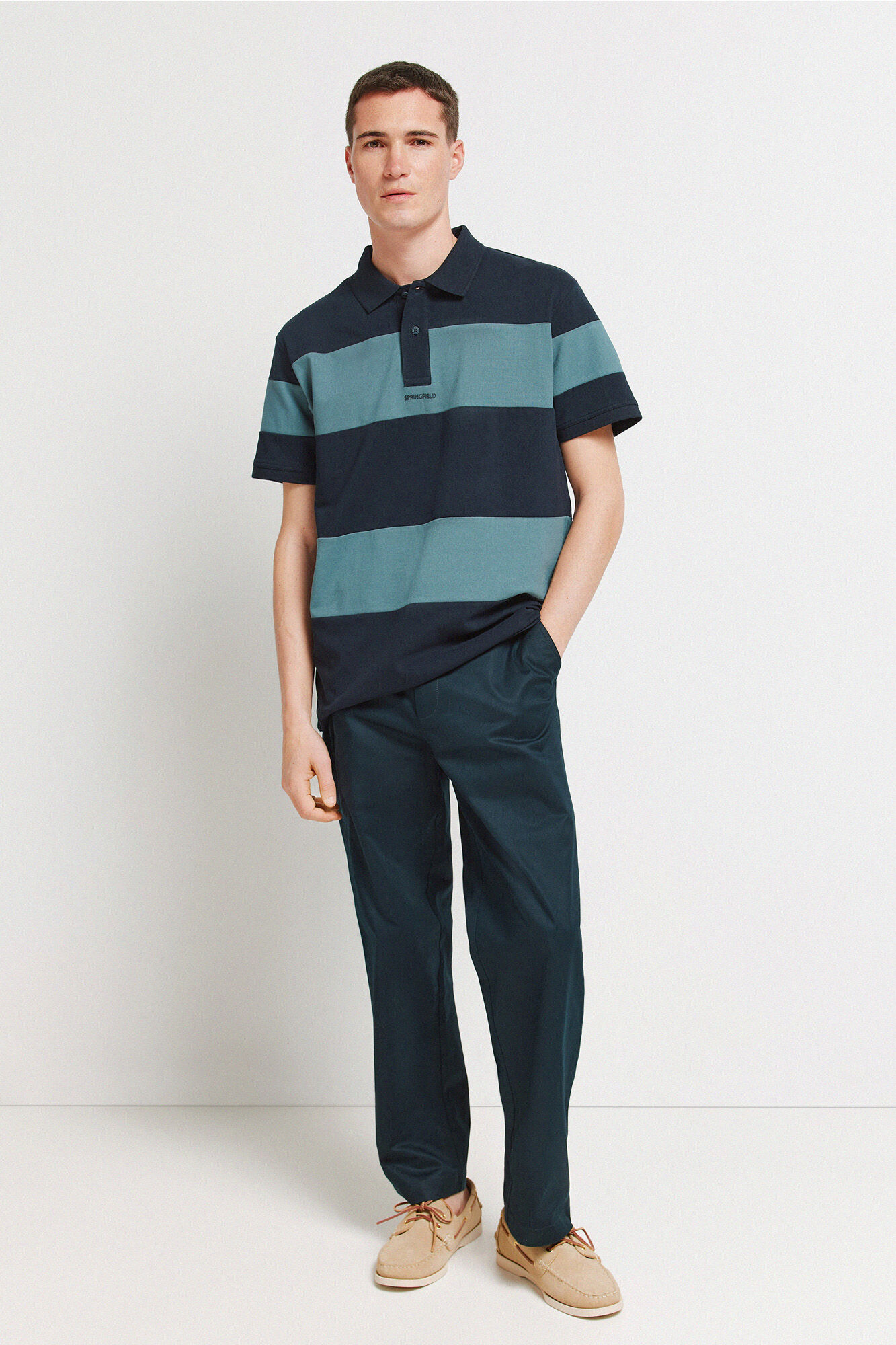Springfield Polo piqu&eacute; color block regular fit