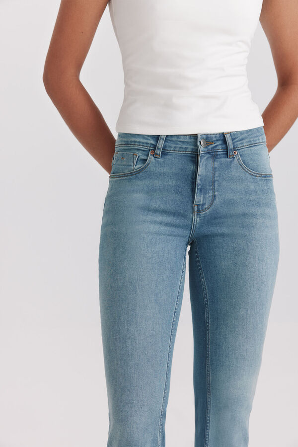 Springfield Jeans bootcut flare de cintura baixa azul