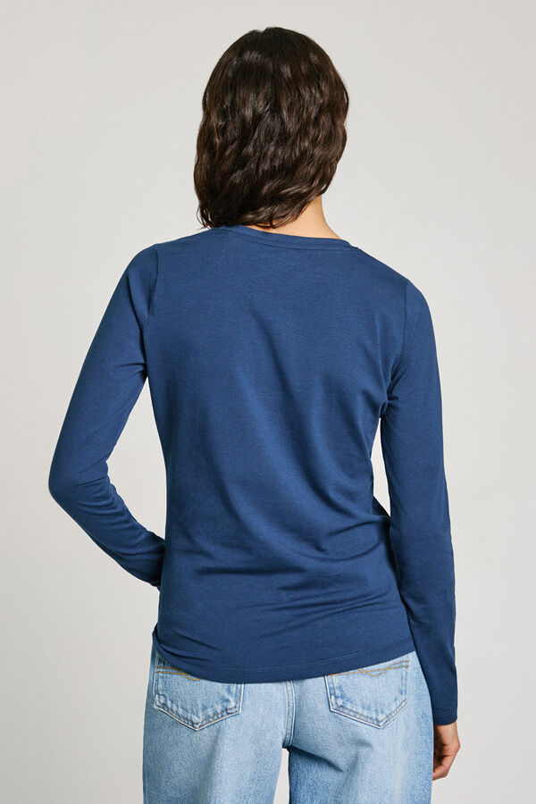 Pepe Jeans Camiseta Slim Fit Manga Longa azul