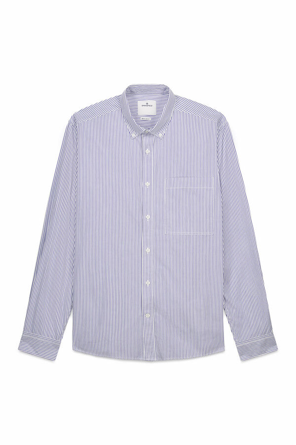 Springfield Camisa de popelina riscas azul