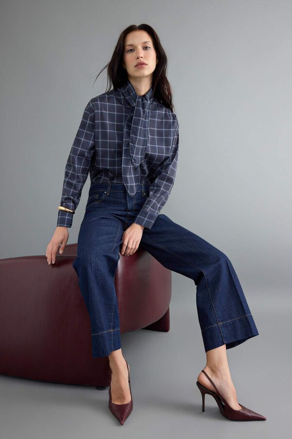Trendyol Cal&ccedil;as jeans wide leg azul