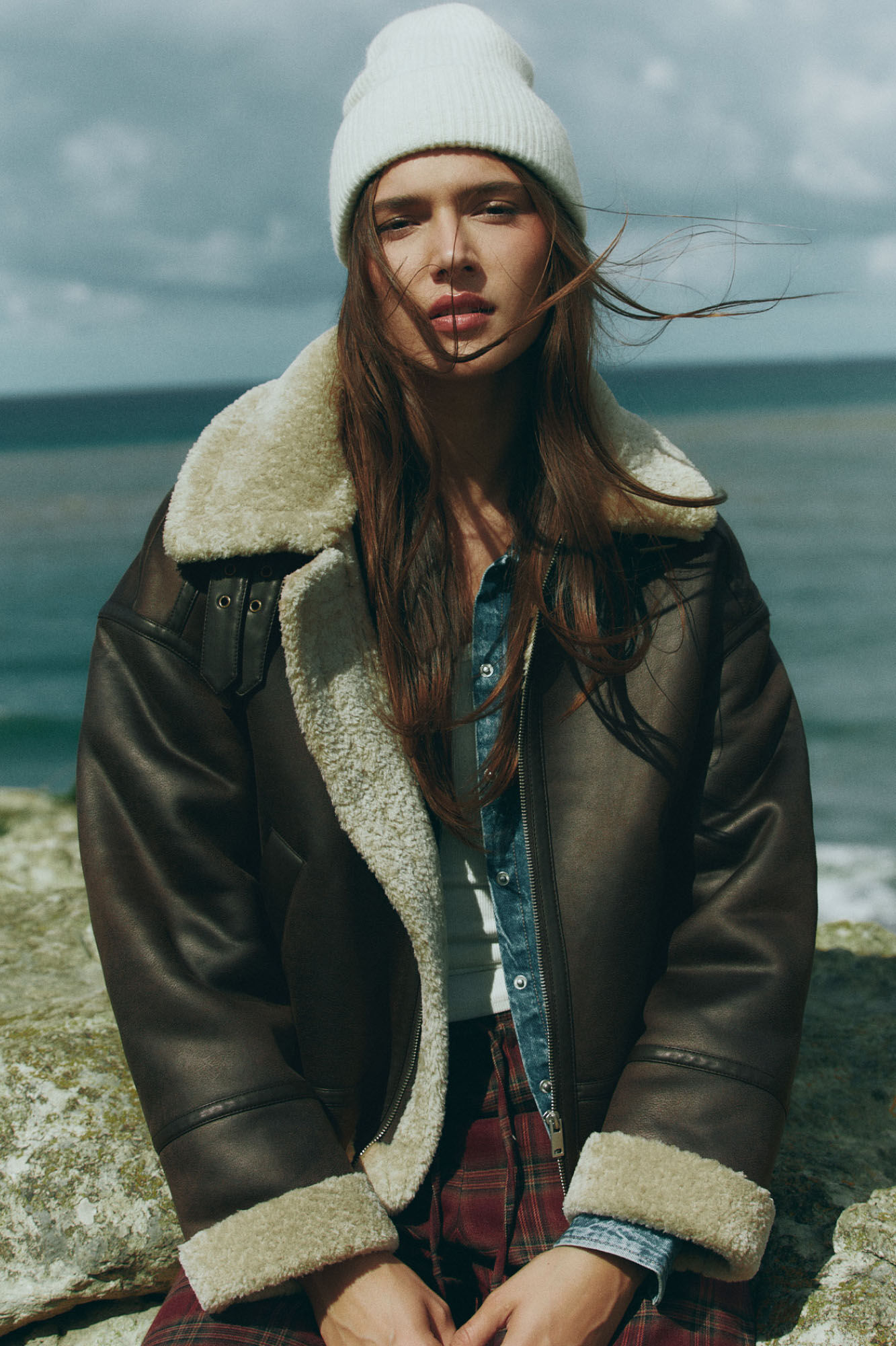 Springfield Blus&atilde;o dupla face com gola de pele