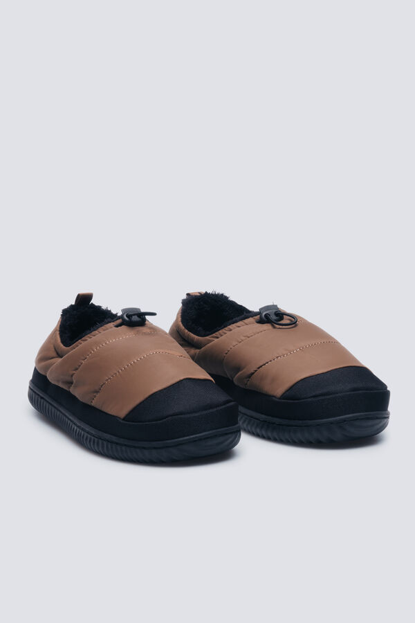 Springfield Chinelos de quarto de nylon acolchoado bege