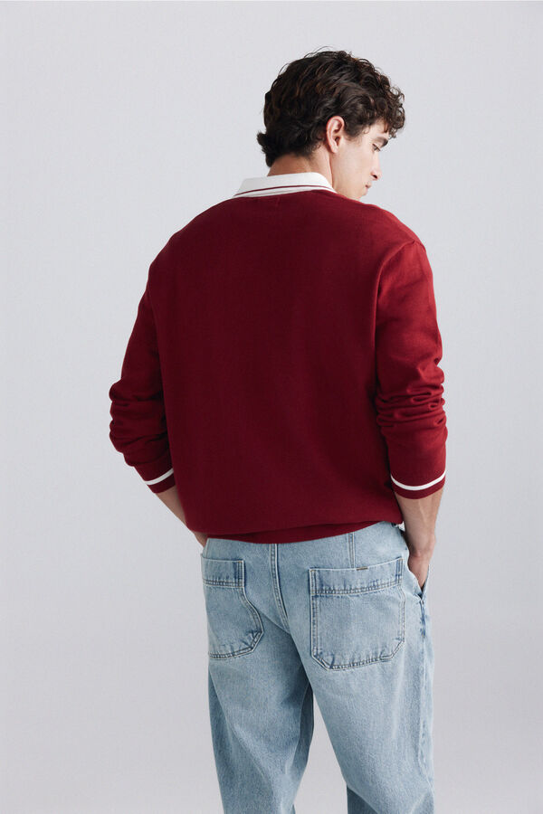 Springfield Polo de malha com slogan vermelho