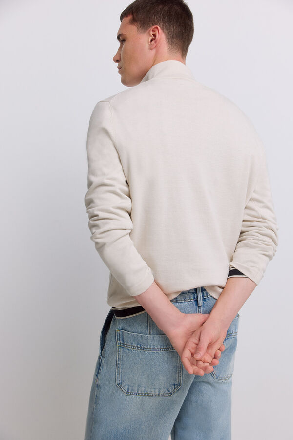 Springfield Camisola b&aacute;sica gola camionista cru