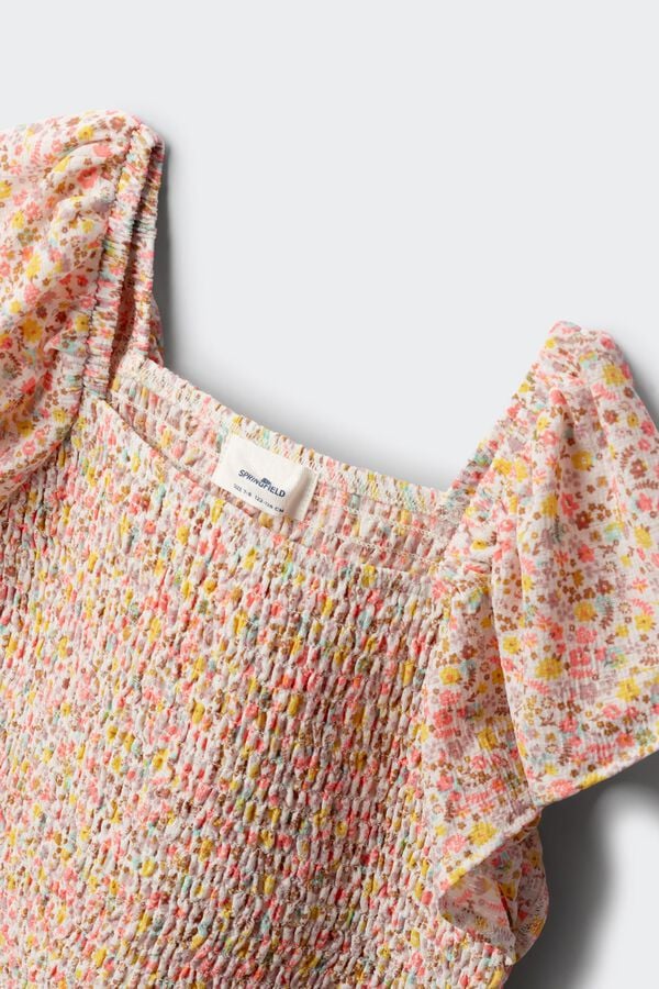 Springfield Kids Top flores menina bege