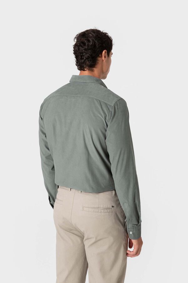 Celopman Camisa de microcanelado verde