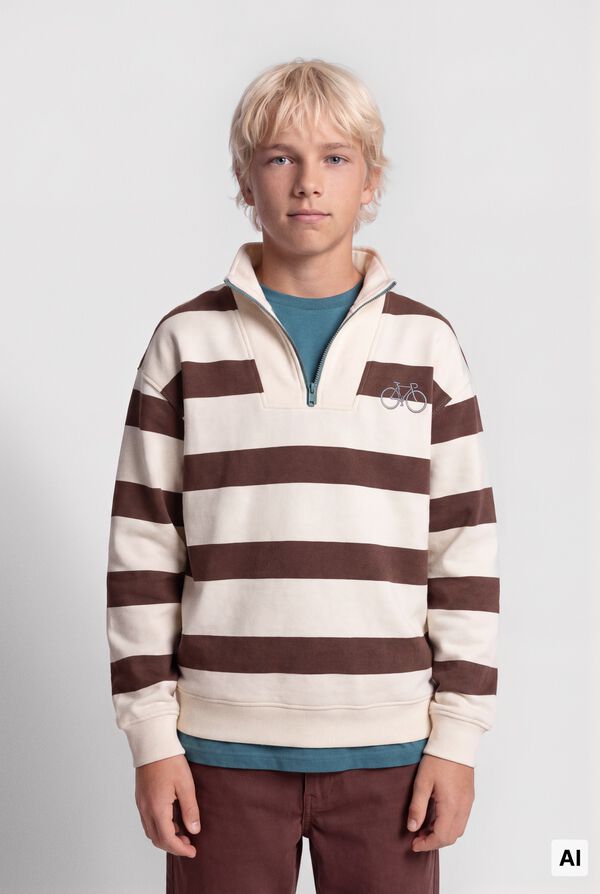 Springfield Kids Sweatshirt gola camionista &agrave;s riscas crian&ccedil;a cru