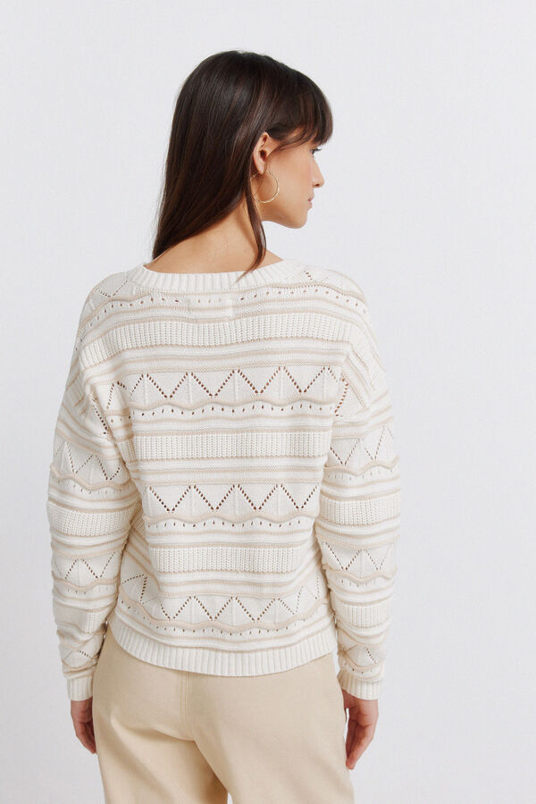 Springfield Camisola de malha pointelle castanho