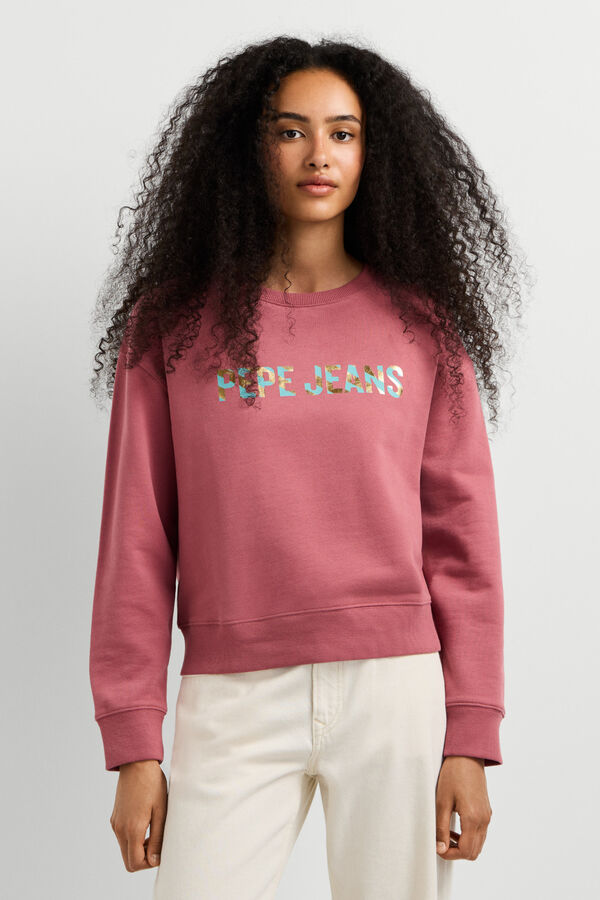 Pepe Jeans Sweatshirt gola redonda logo rosa