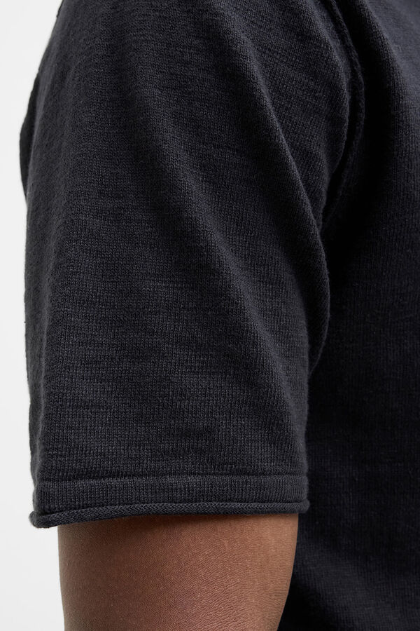 Jack & Jones Camisa polo de tecido de regular fit malha preto