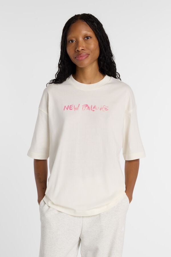 New Balance T-shirt de manga curta bege