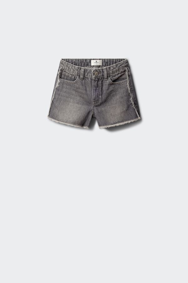 Springfield Kids Short denim com franjas para menina cinzento