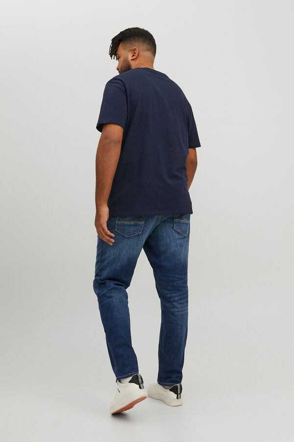 Jack & Jones PLUS T-shirt b&aacute;sica logo azul