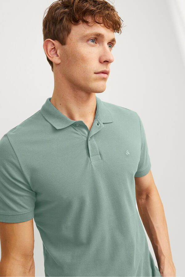 Jack & Jones Camisa polo liso slim fit verde