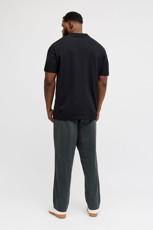 Jack & Jones PLUS Basic short sleeve polo shirt black