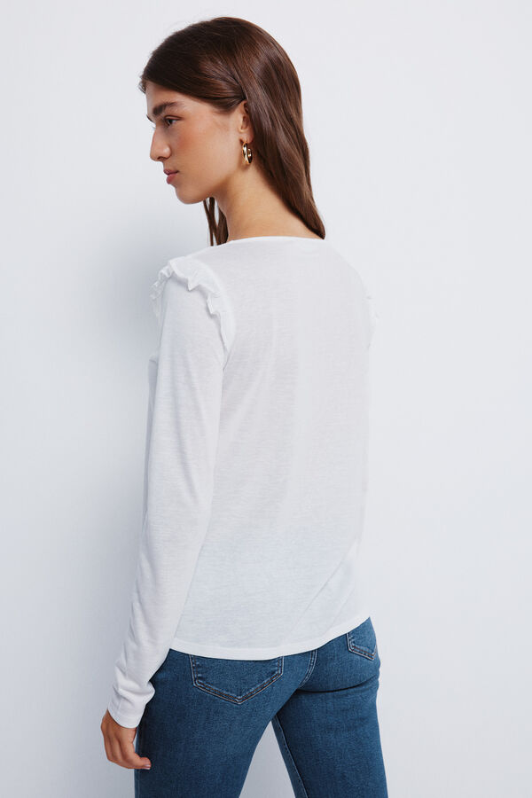 Springfield T-shirt Plumeti com folho nos ombros estampado