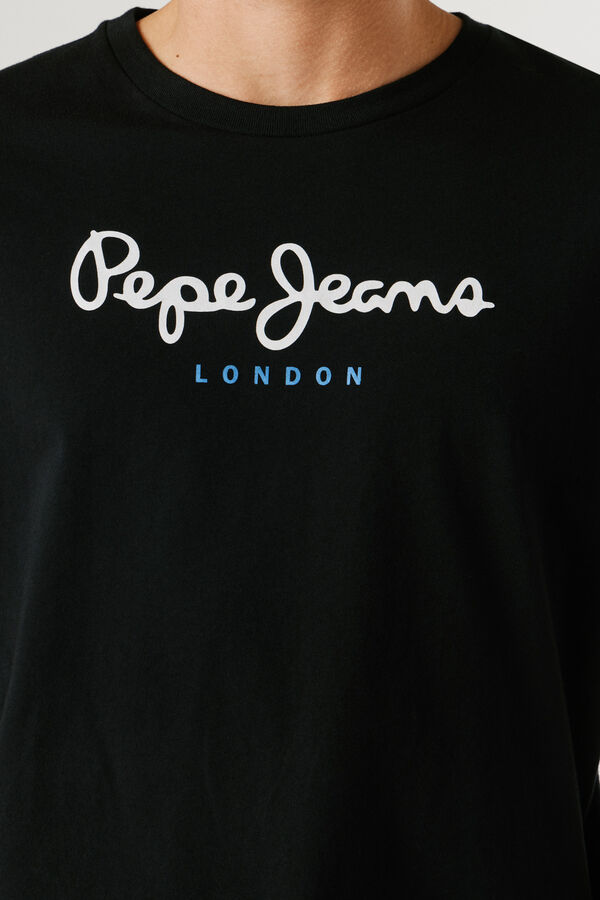 Pepe Jeans T-shirt de manga curta com logo preto