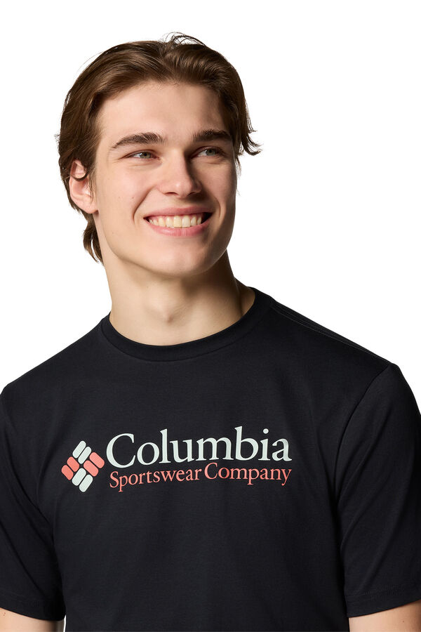 Columbia Camiseta masculina de manga curta de algodão orgânico Basic Logo™ da para homem preto