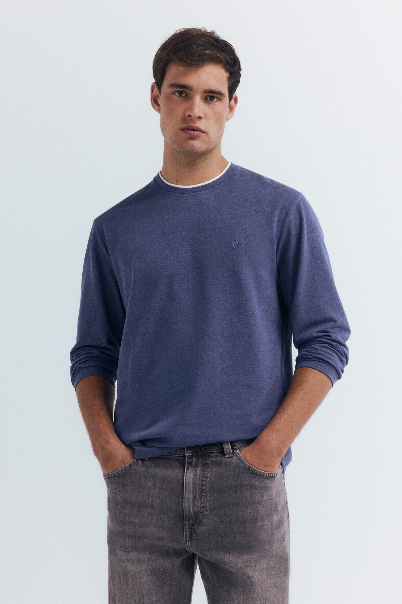 Springfield T-shirt manga manga dupla mescla