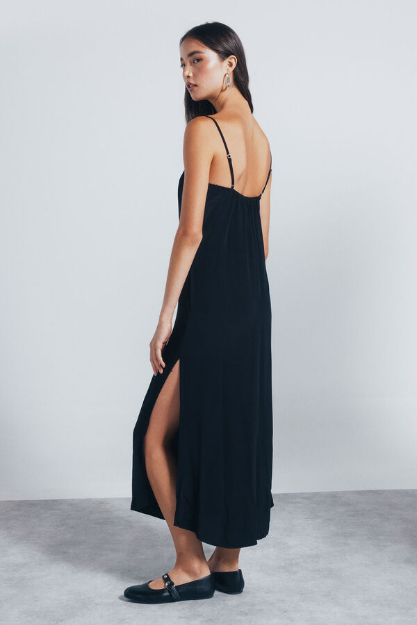 Springfield Vestido midi com tachas preto