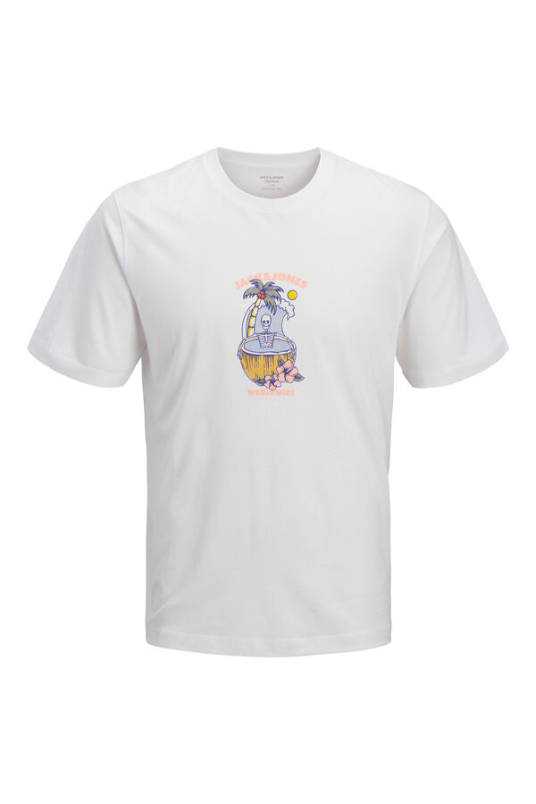 Jack & Jones PLUS T-shirt de manga curta estampada branco