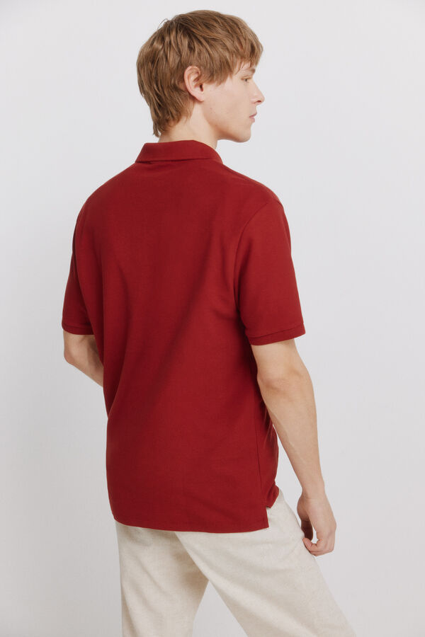 Springfield Polo piqu&eacute; fecho-&eacute;clair regular fit vermelho