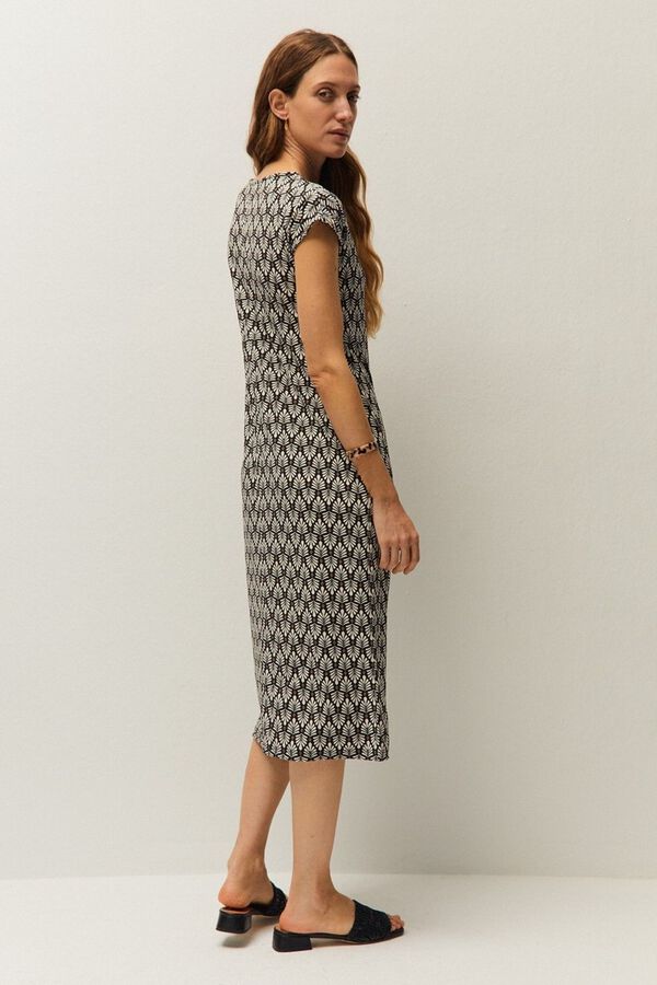 Systemaction Vestido comprido estampado preto