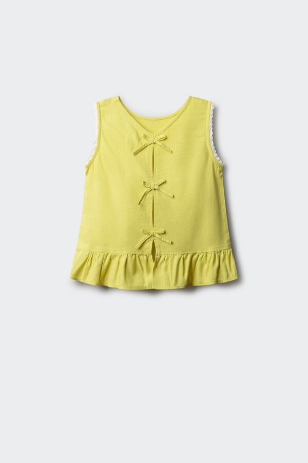 Springfield Kids Top de linho com la&ccedil;os menina estampado